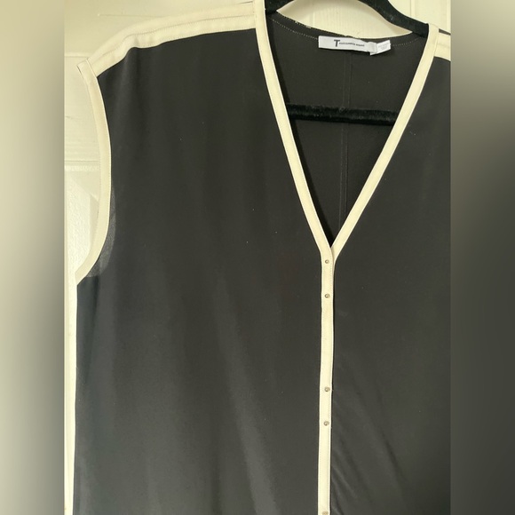 Alexander Wang 100 Percent Silk Black w/White trims Long sleeveless Top - Picture 13 of 13